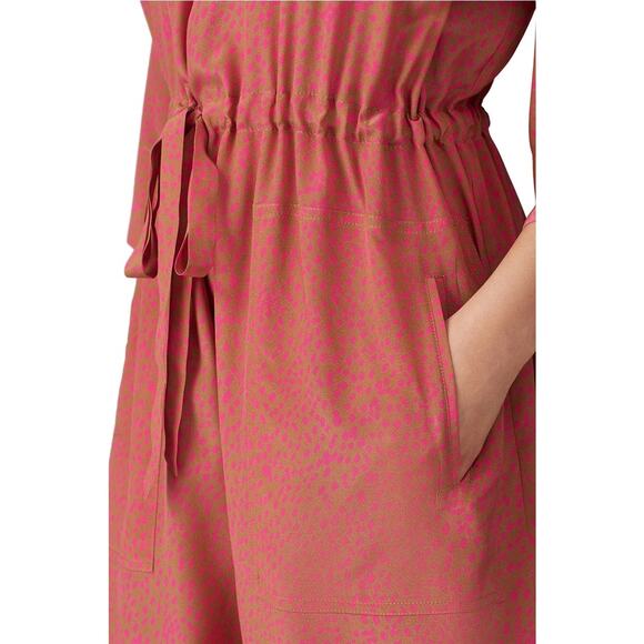 No 6 Store Tan with Hot Pink Dots Ida Jumpsuit 1 Small - Picture 4 of 15